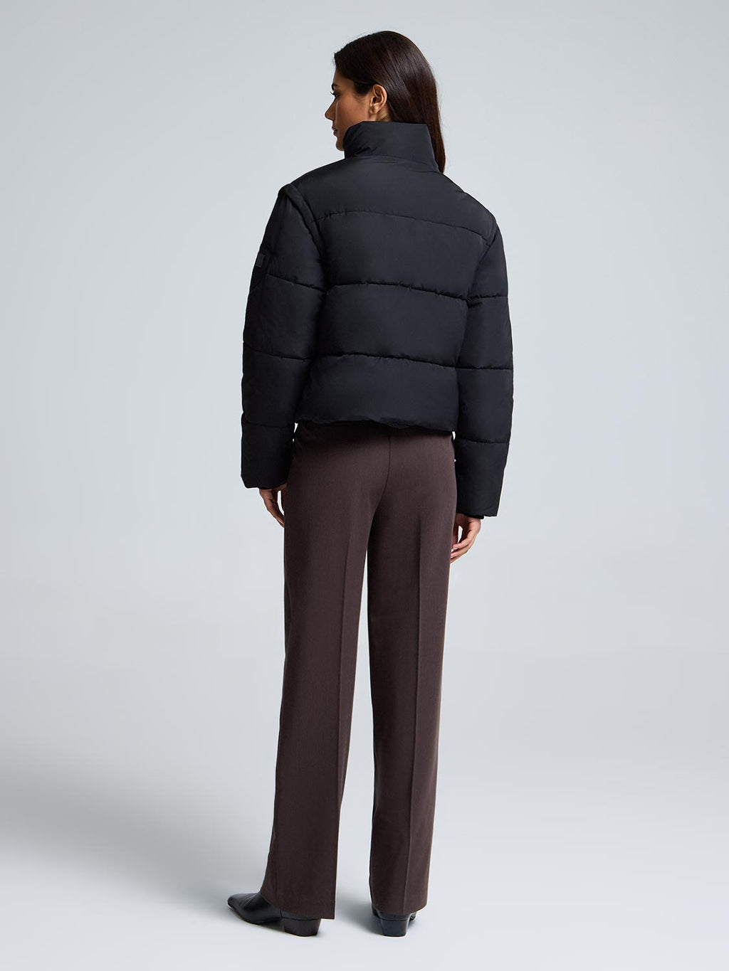 Short Puffer With Removable Sleeves