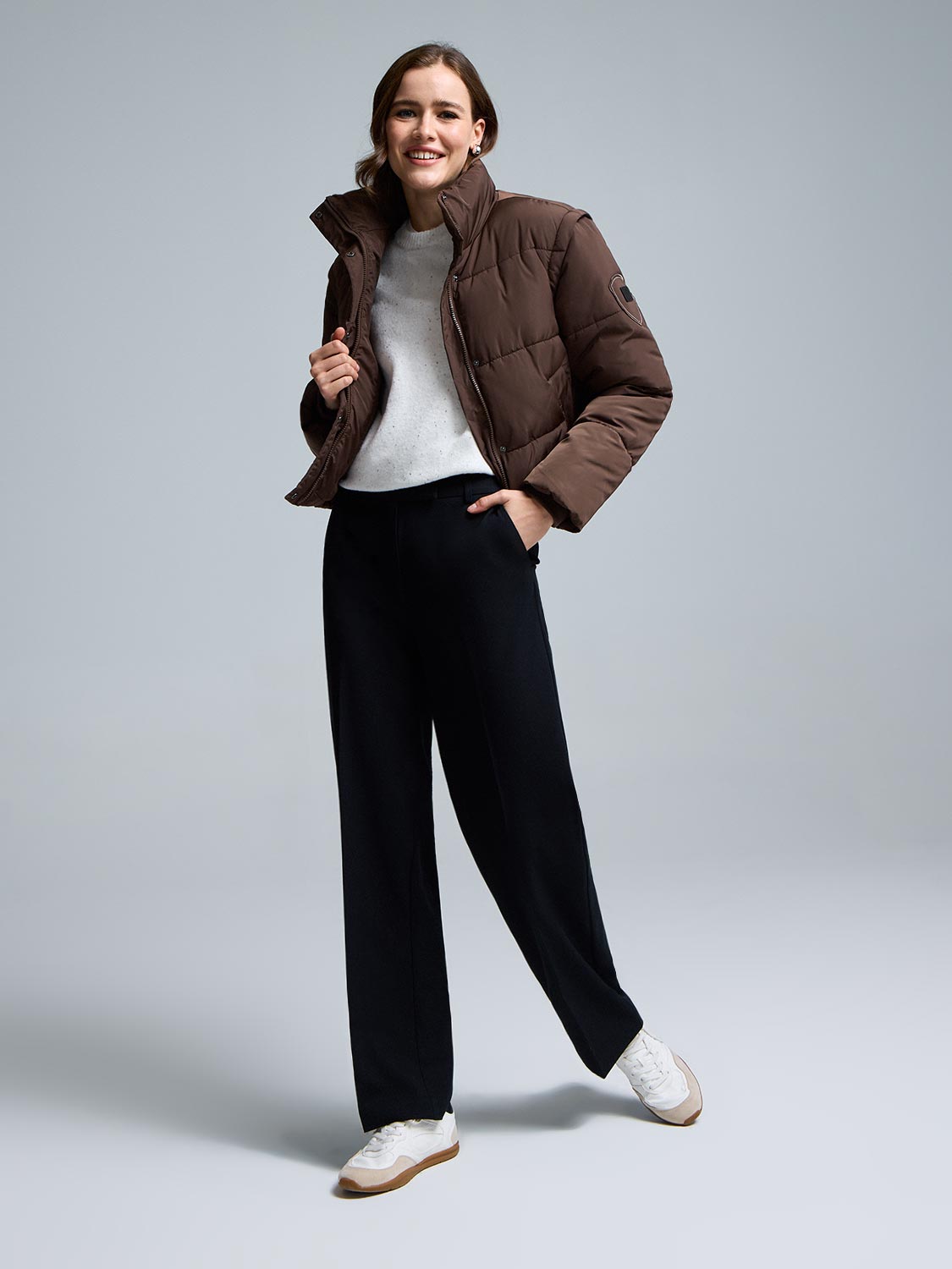 Short Puffer With Removable Sleeves