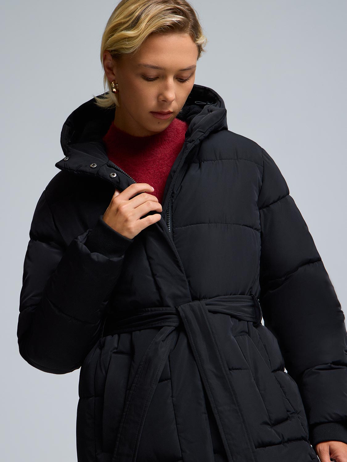 Belted Long Puffer