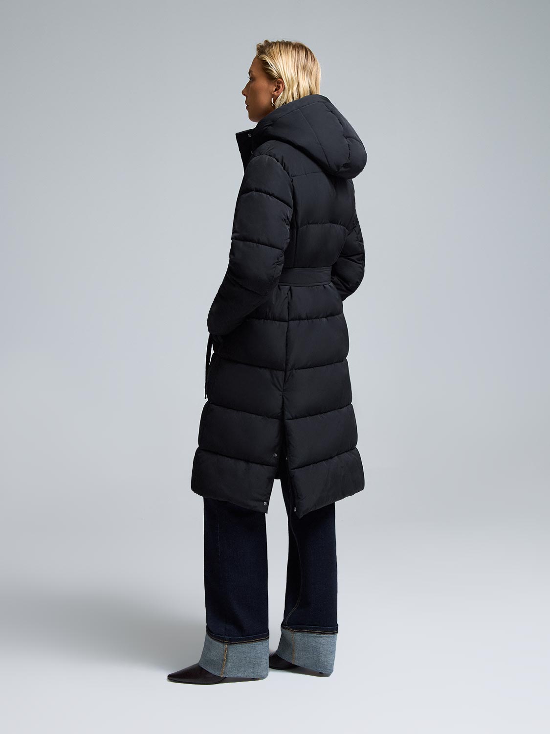 Belted Long Puffer