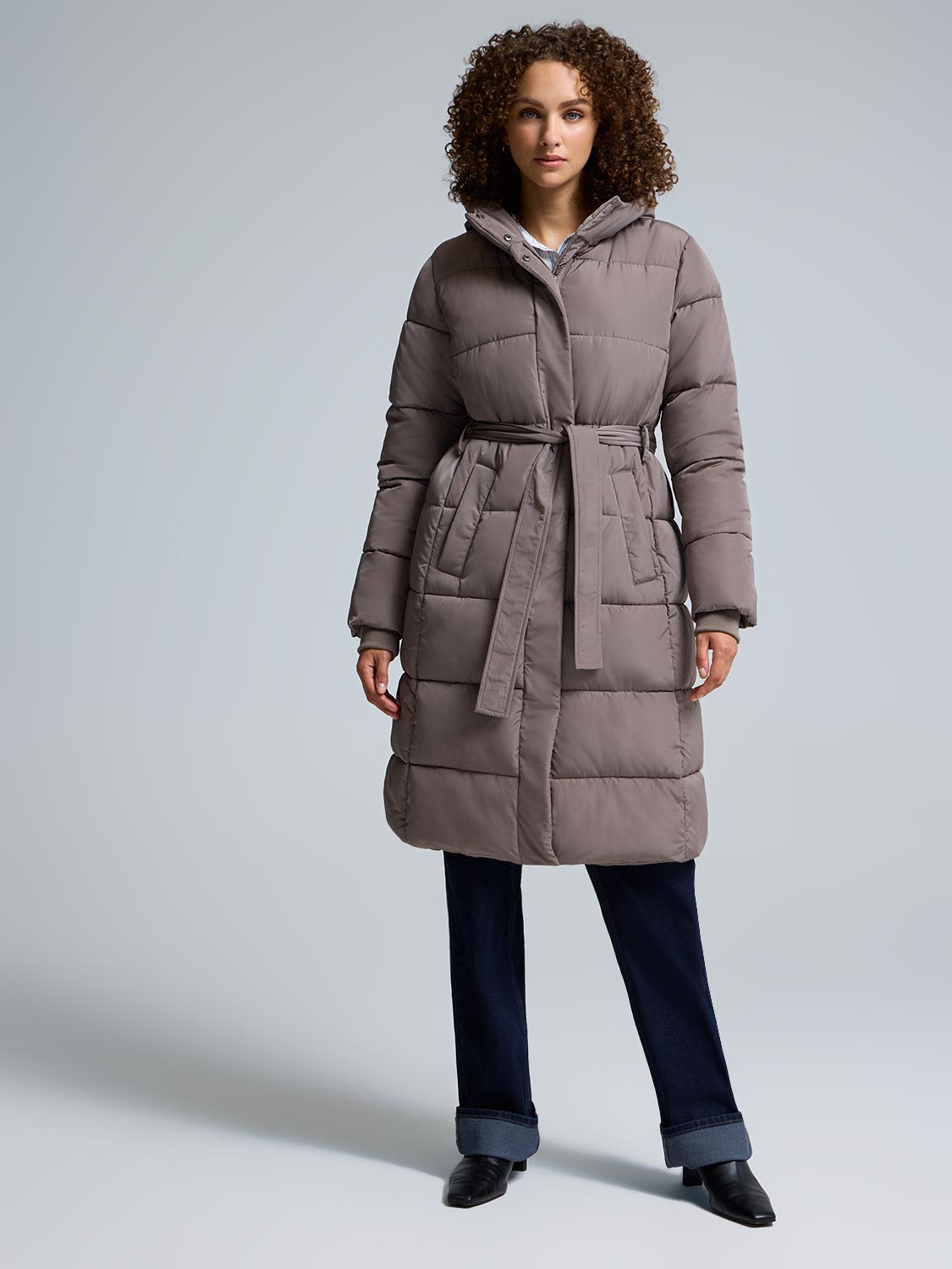Belted Long Puffer