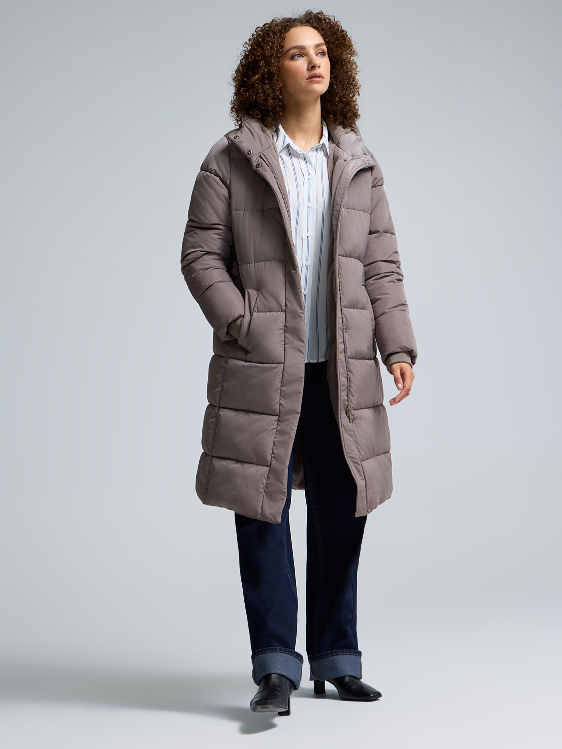 Belted Long Puffer