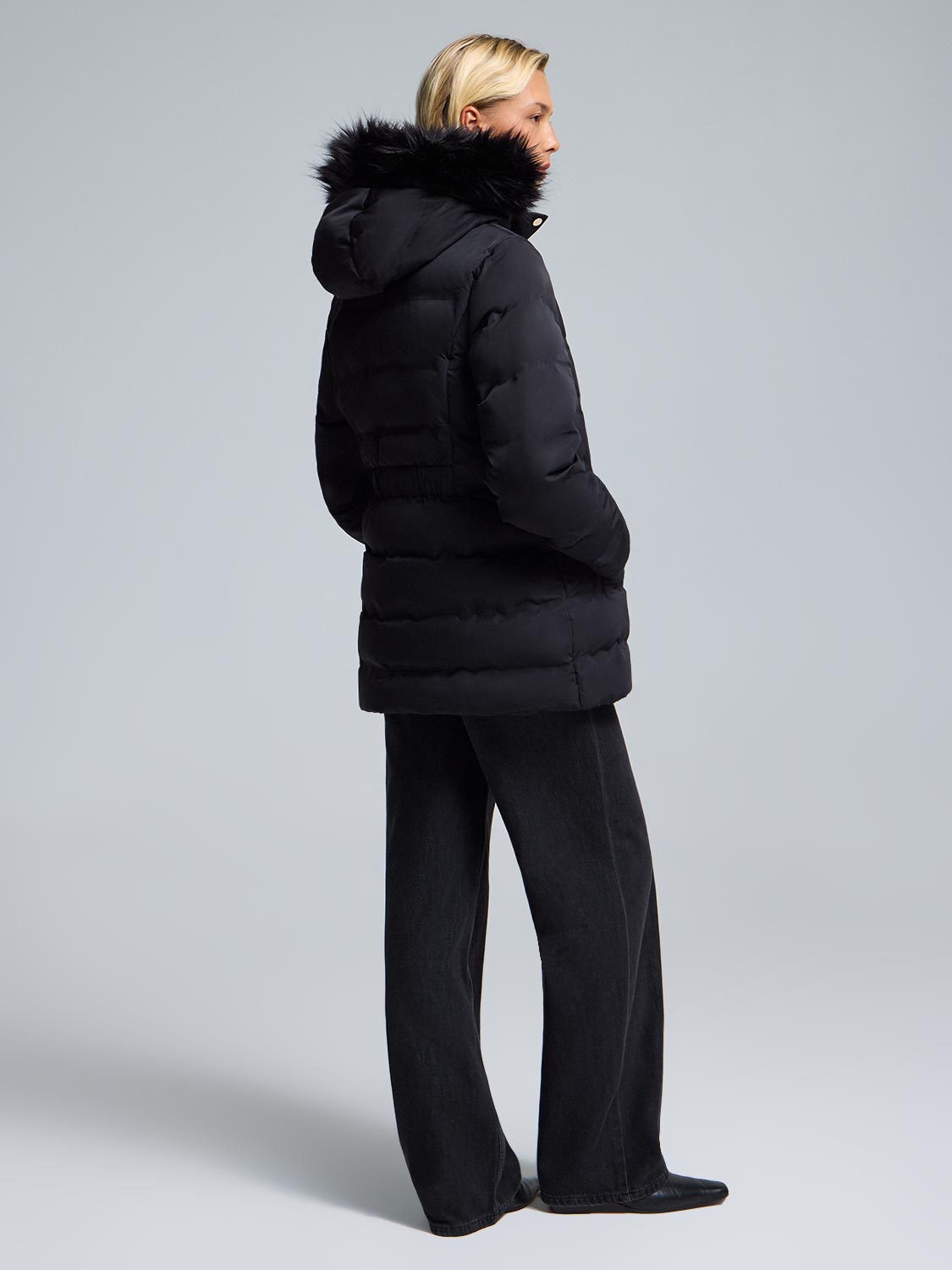 Faux Fur Hood Puffer Jacket
