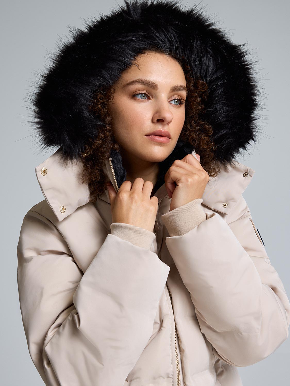 Faux Fur Hood Puffer Jacket