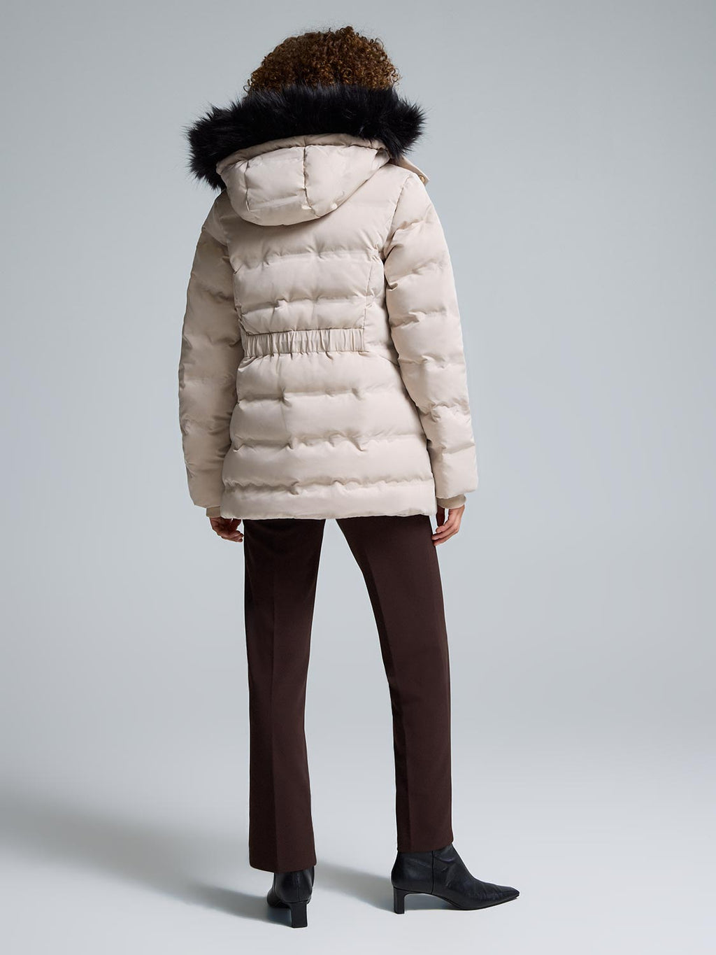 Faux Fur Hood Puffer Jacket