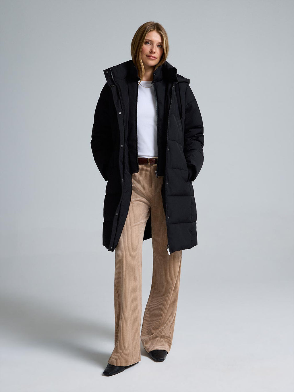 Belted Mid-Length Puffer