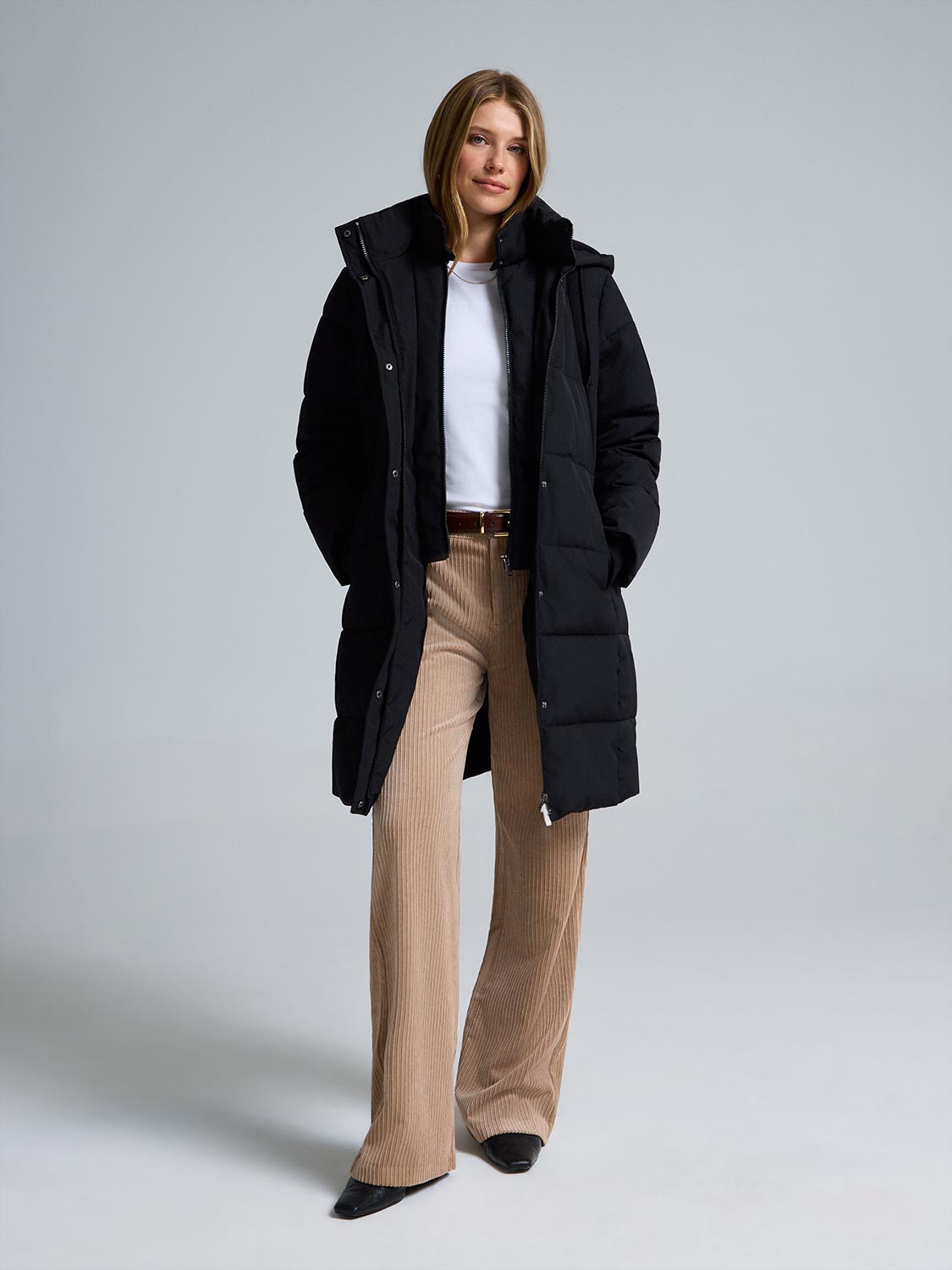 Belted Mid-Length Puffer