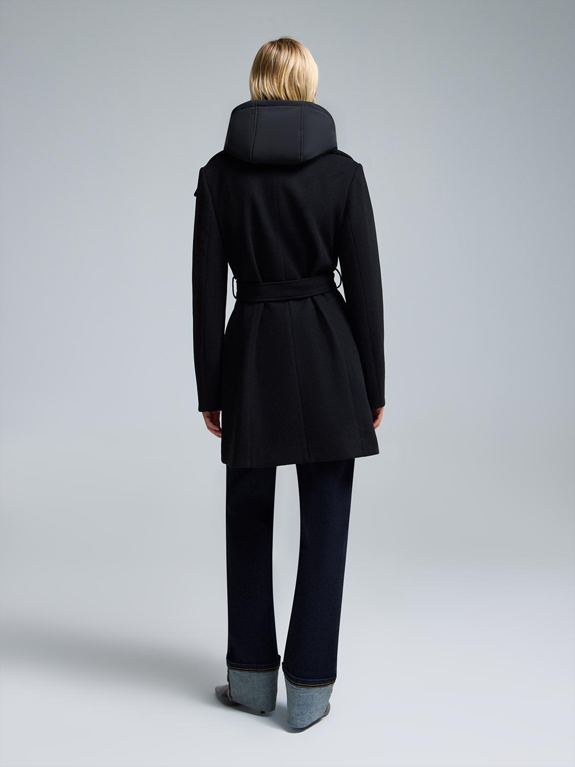 Hooded Faux Wool Coat