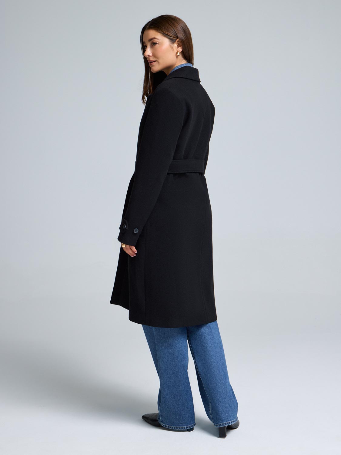 Faux Wool Wrap Coat