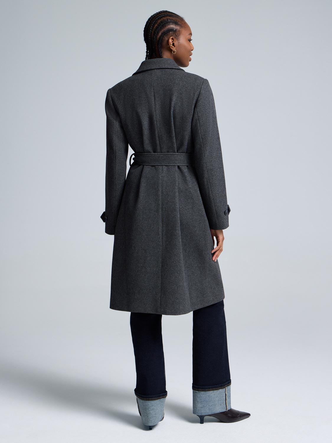 Faux Wool Wrap Coat