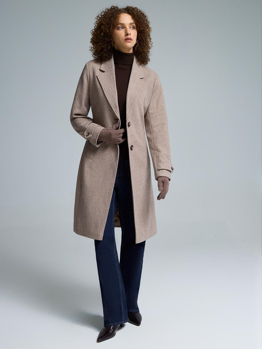 Faux Wool Wrap Coat