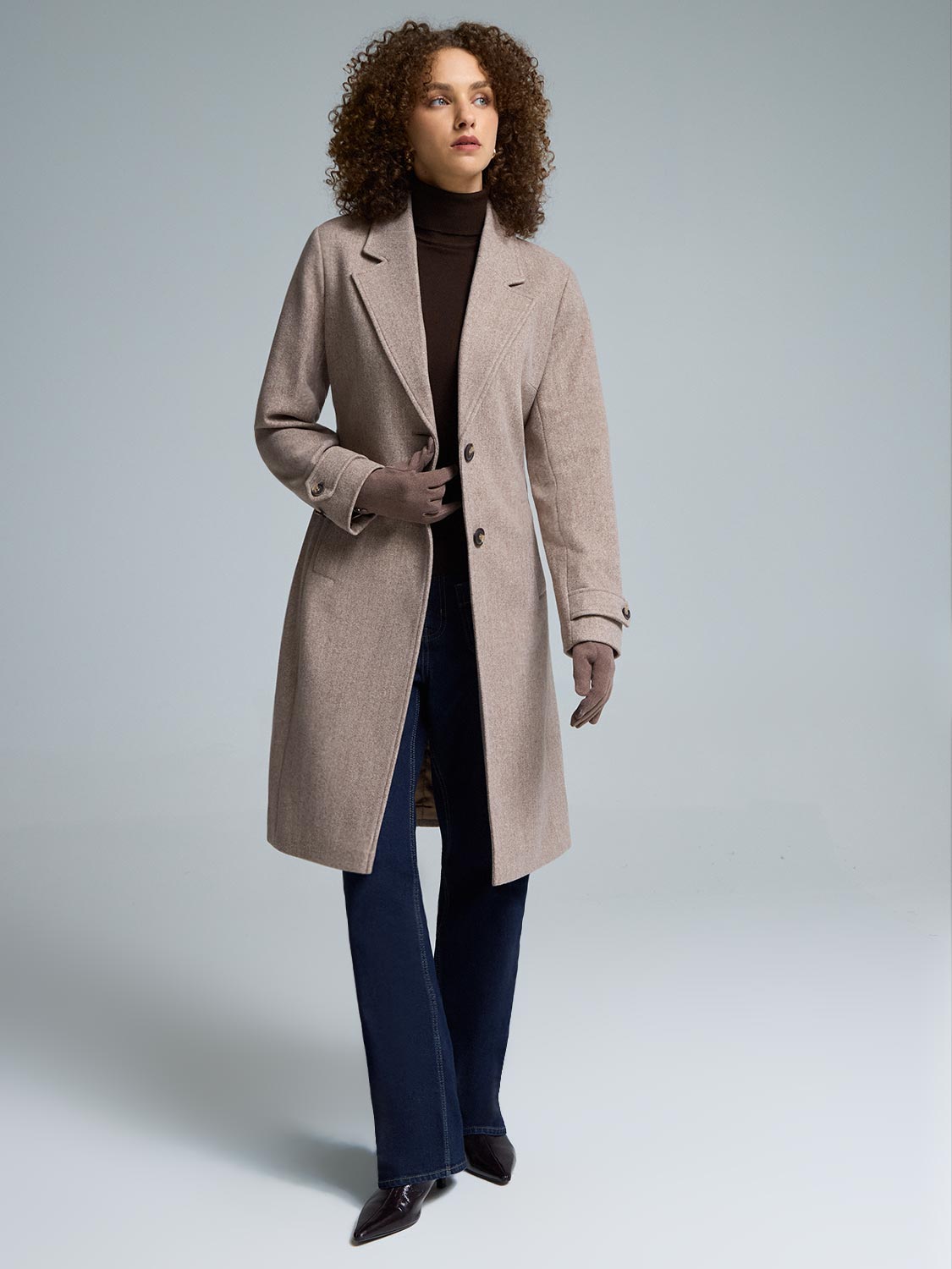 Faux Wool Wrap Coat