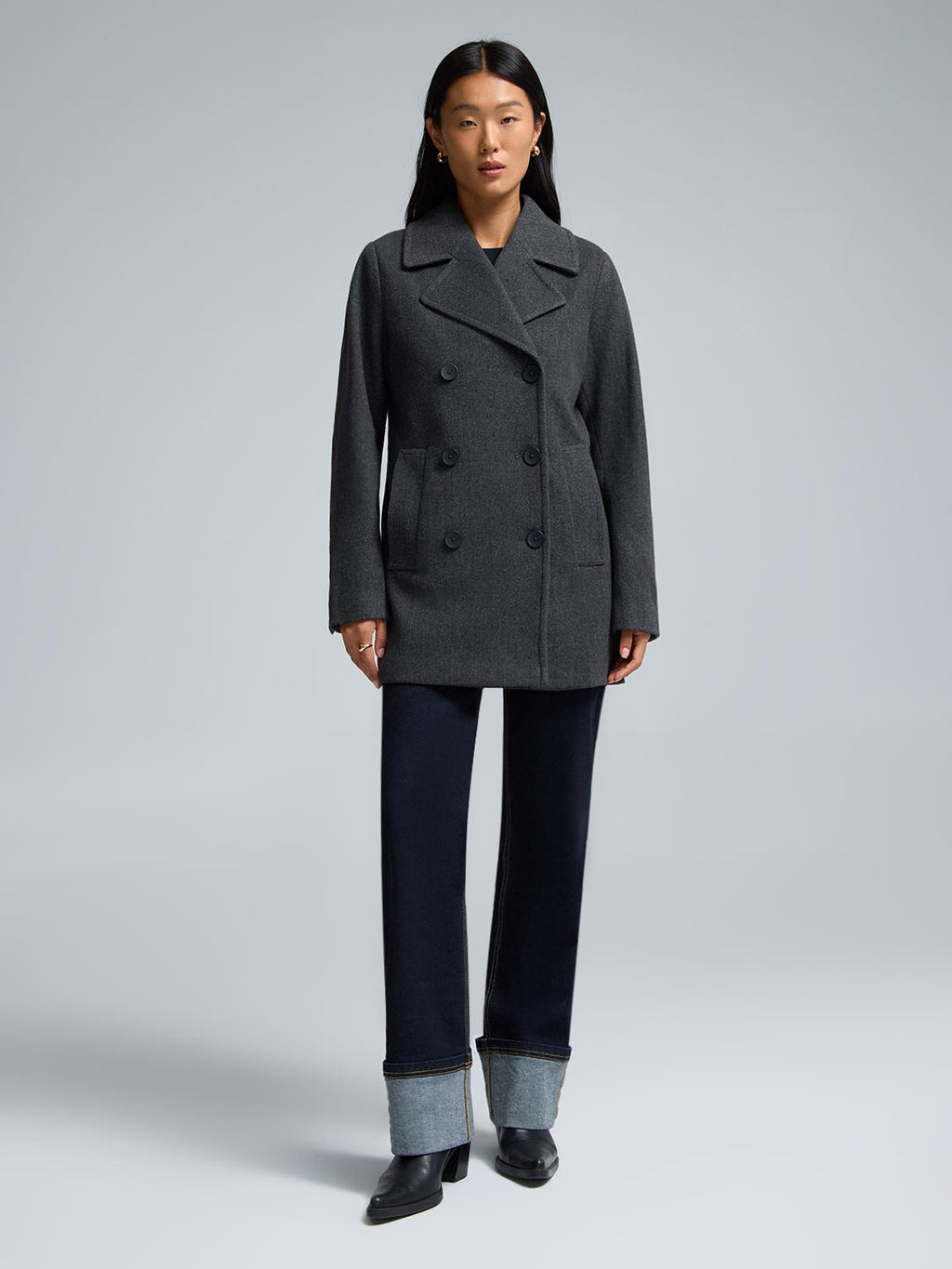 Faux Wool Peacoat