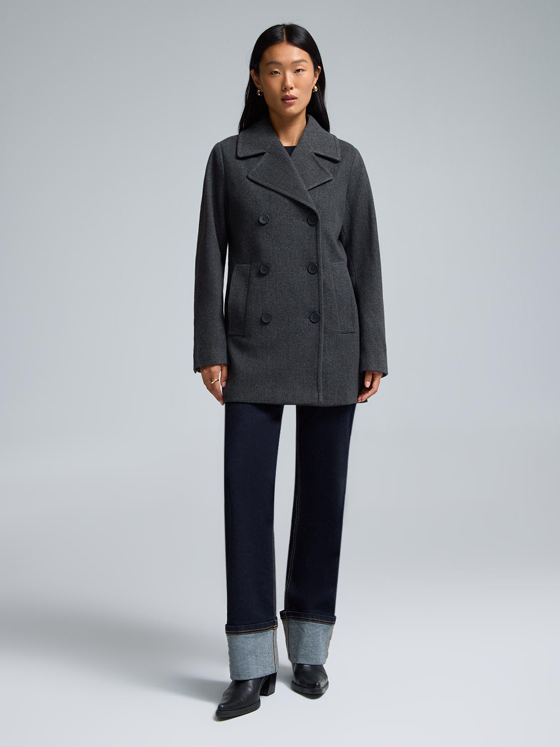Faux Wool Peacoat