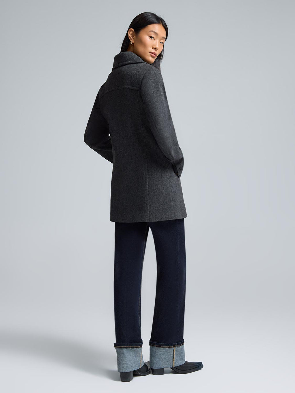 Faux Wool Peacoat