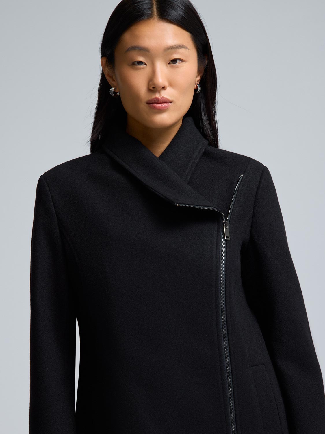 Faux Wool Asymmetrical Coat