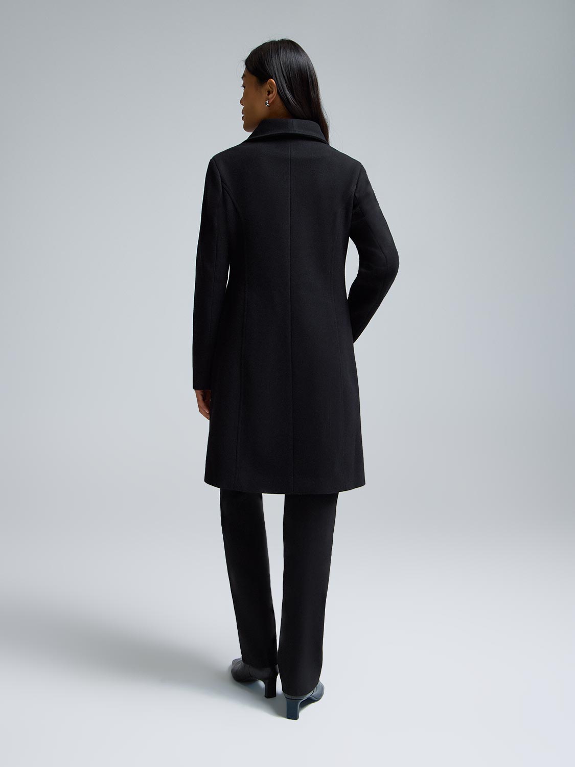 Faux Wool Asymmetrical Coat
