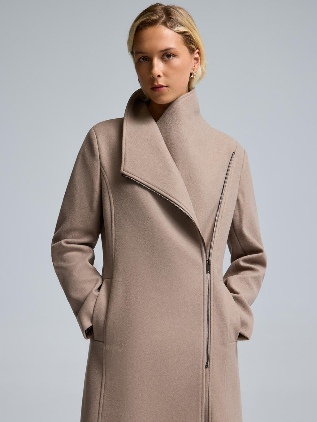 Faux Wool Asymmetrical Coat