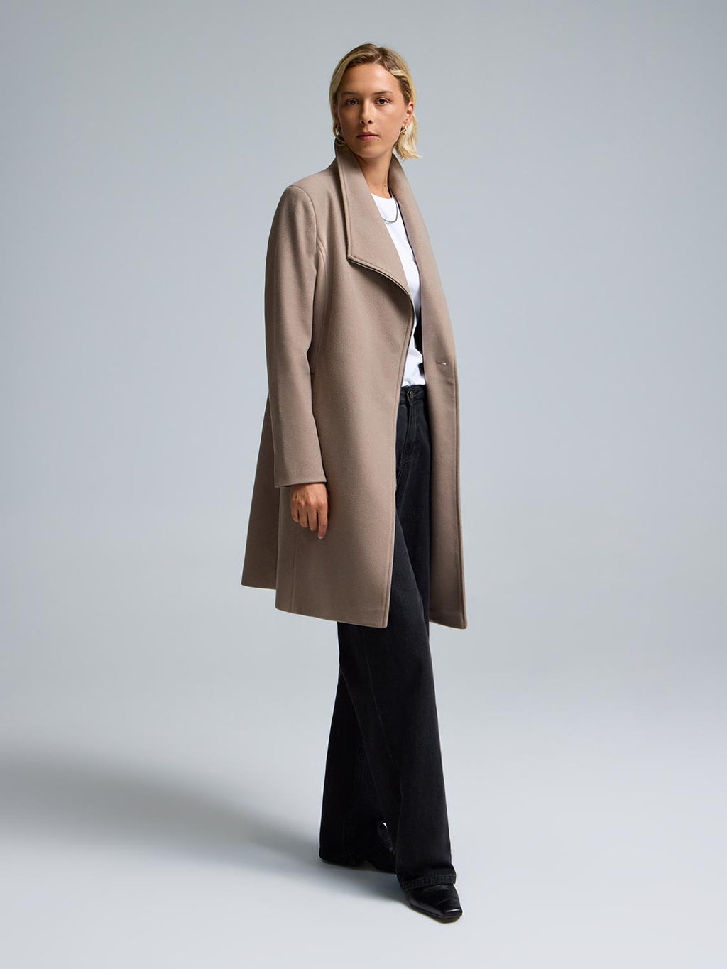 Faux Wool Asymmetrical Coat