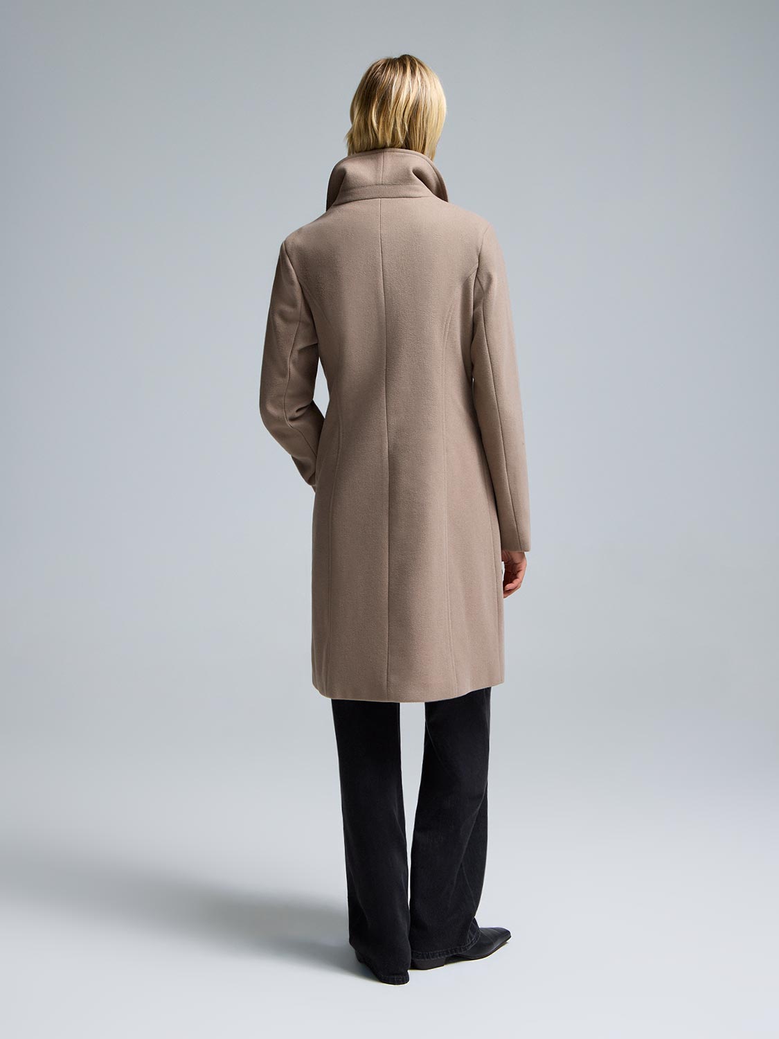 Faux Wool Asymmetrical Coat
