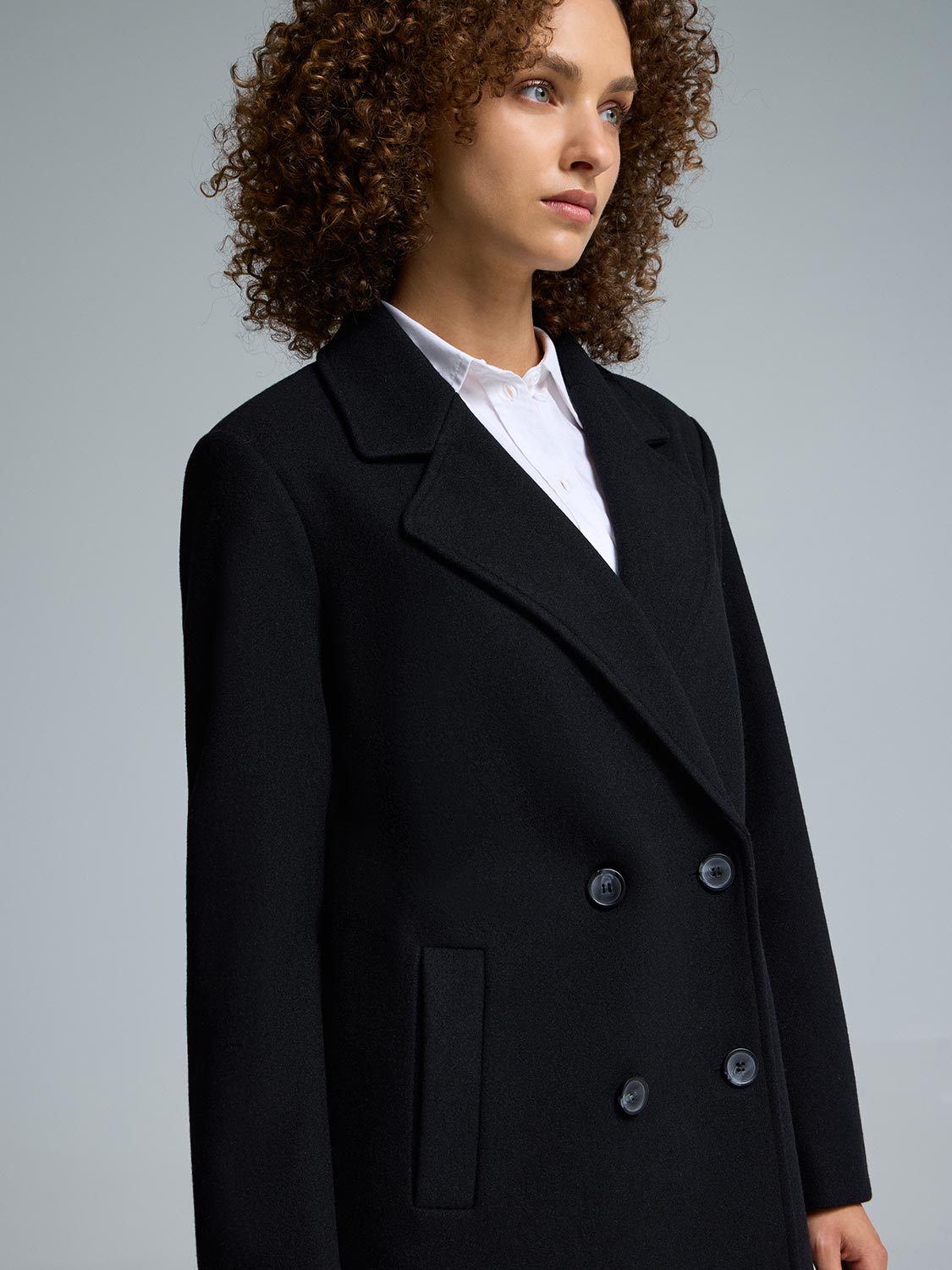 Double-Breasted Mid-Length Coat
