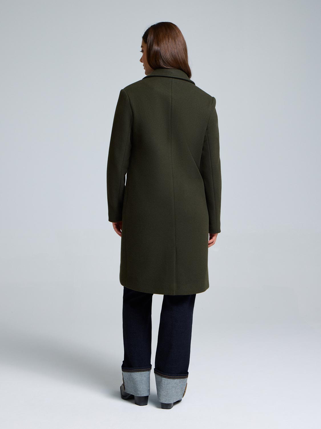 Double-Breasted Mid-Length Coat
