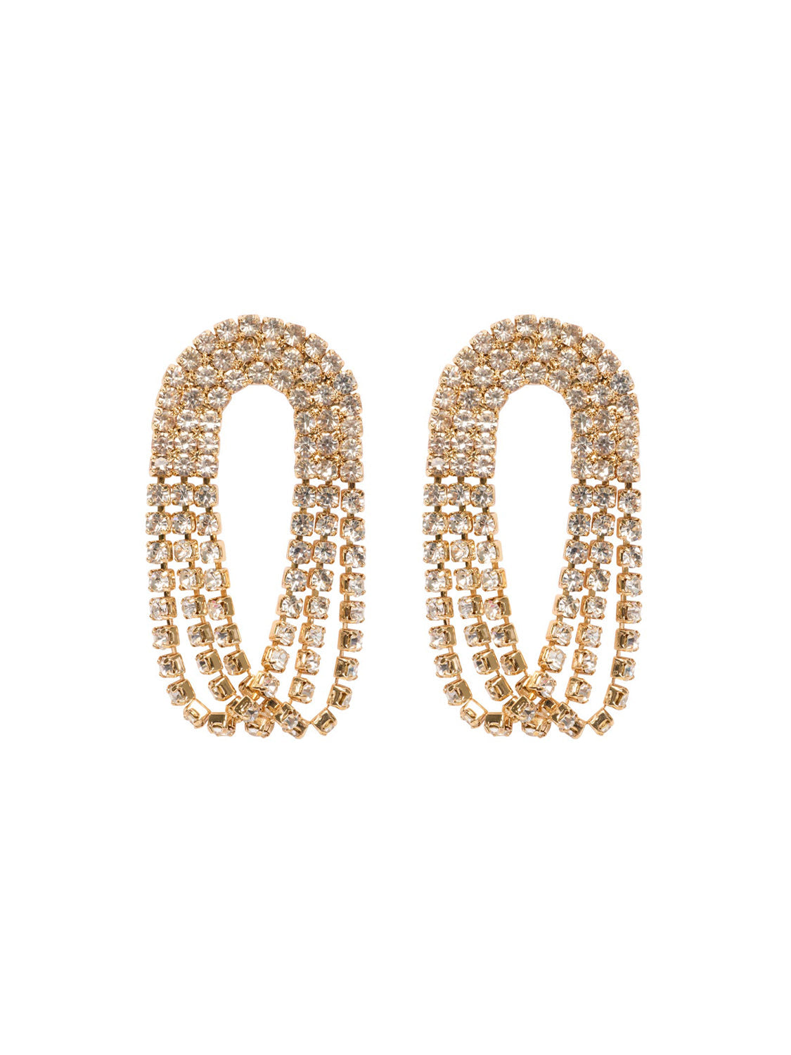 Oval Cup Chain Drop Earrings