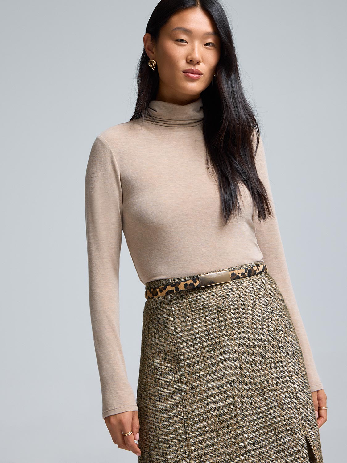 Gold Buckle Leopard Print Belt
