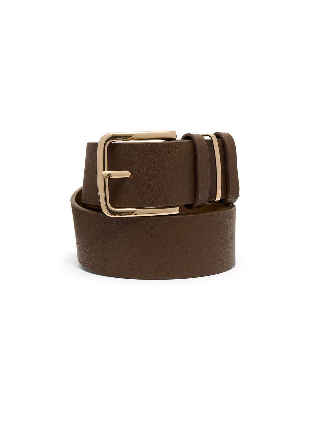 Square Buckle Faux Leather Belt