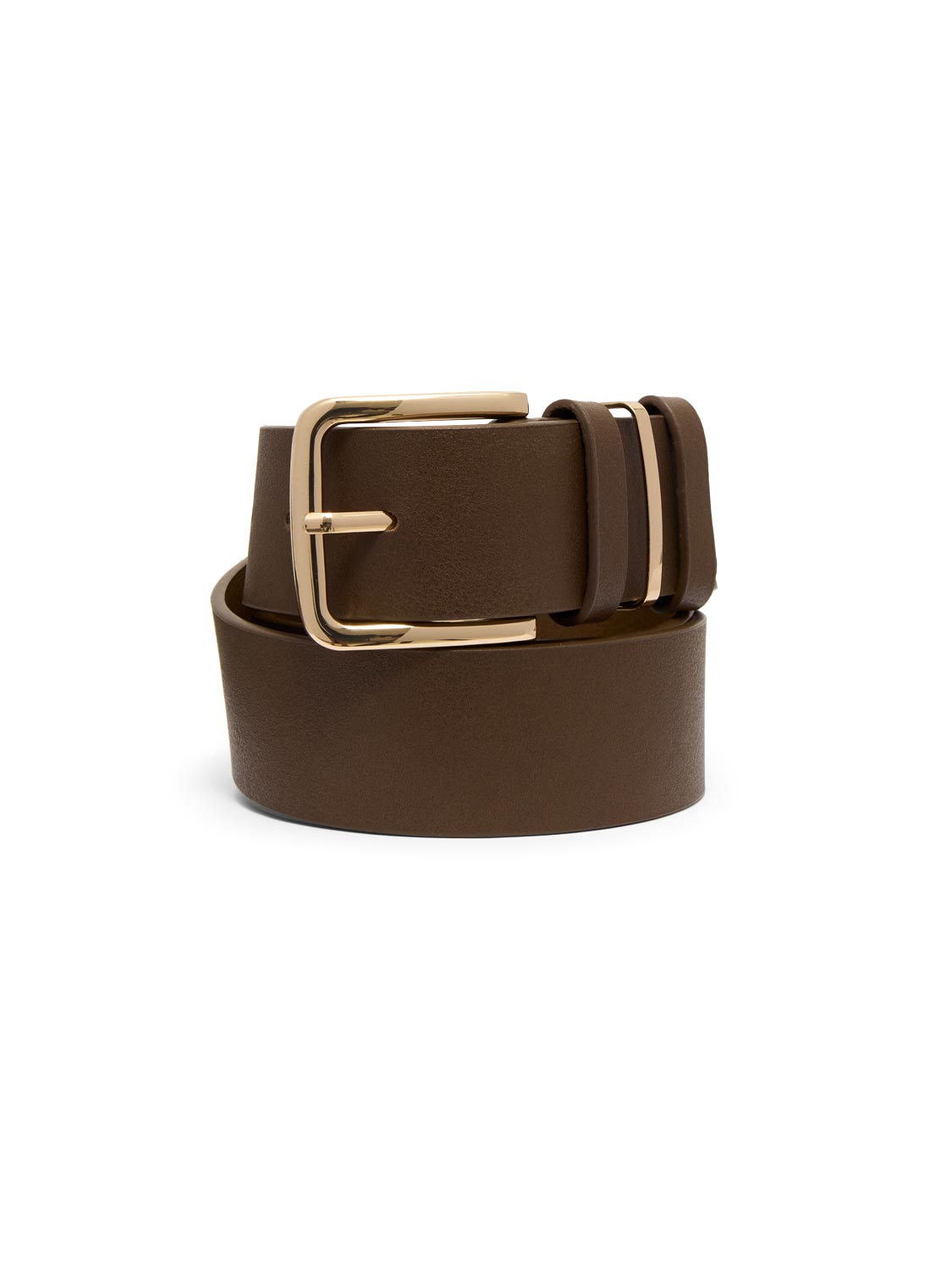 Square Buckle Faux Leather Belt