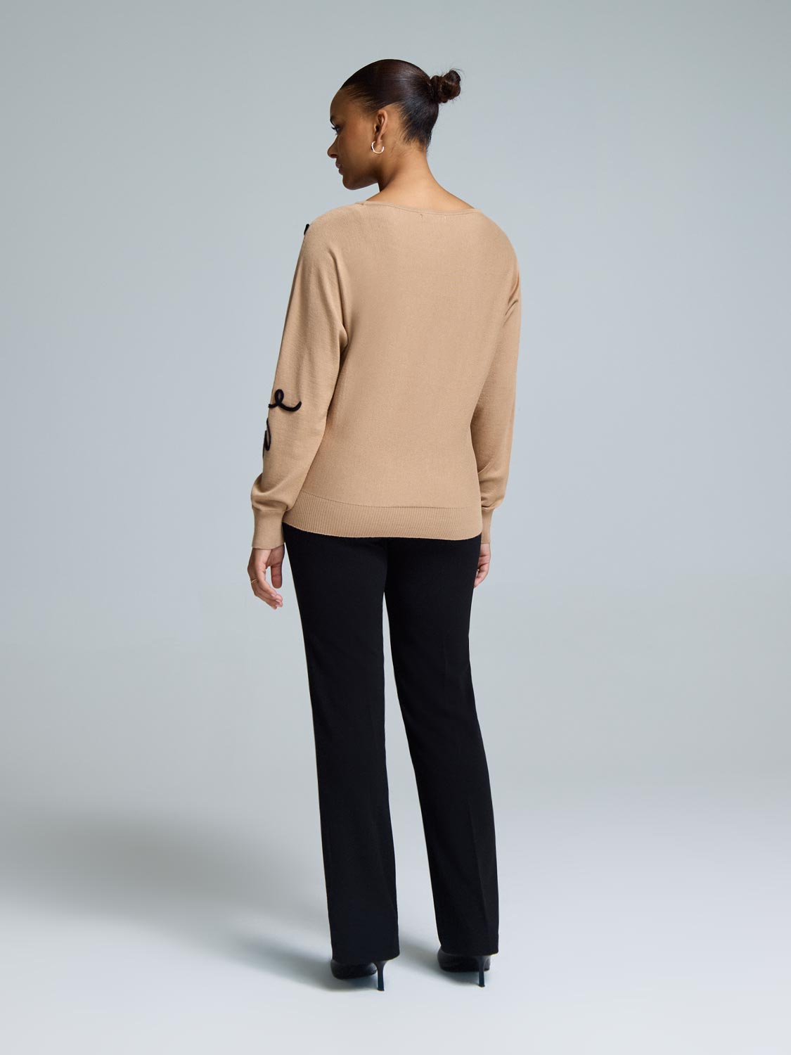 Knit Sweater With Floral Design