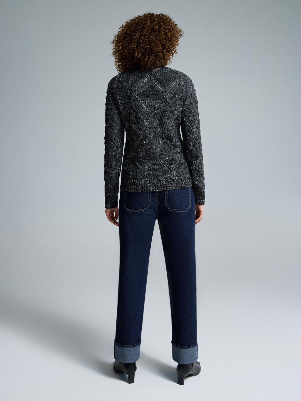 Mock Neck Pom Pom Detailed Sweater