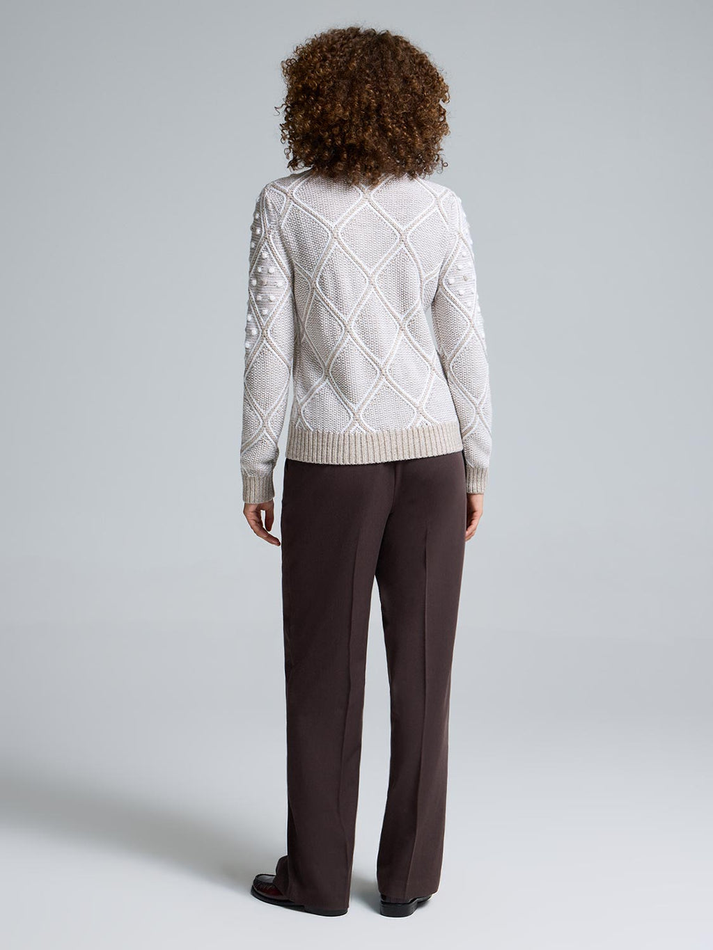Mock Neck Pom Pom Detailed Sweater