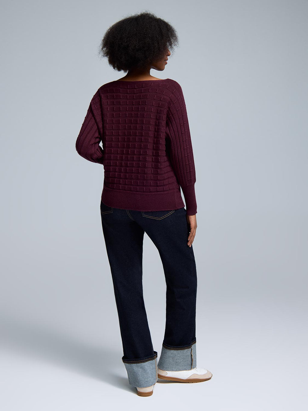Dolman Sleeve Cable Knit Sweater