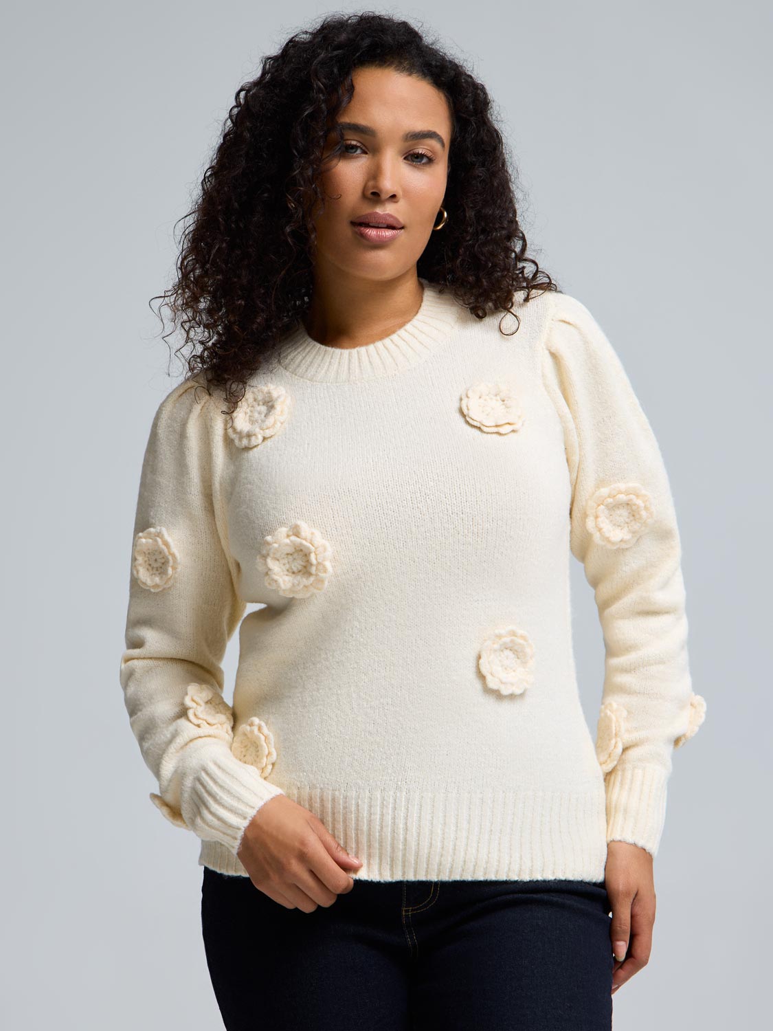Floral Applique Sweater