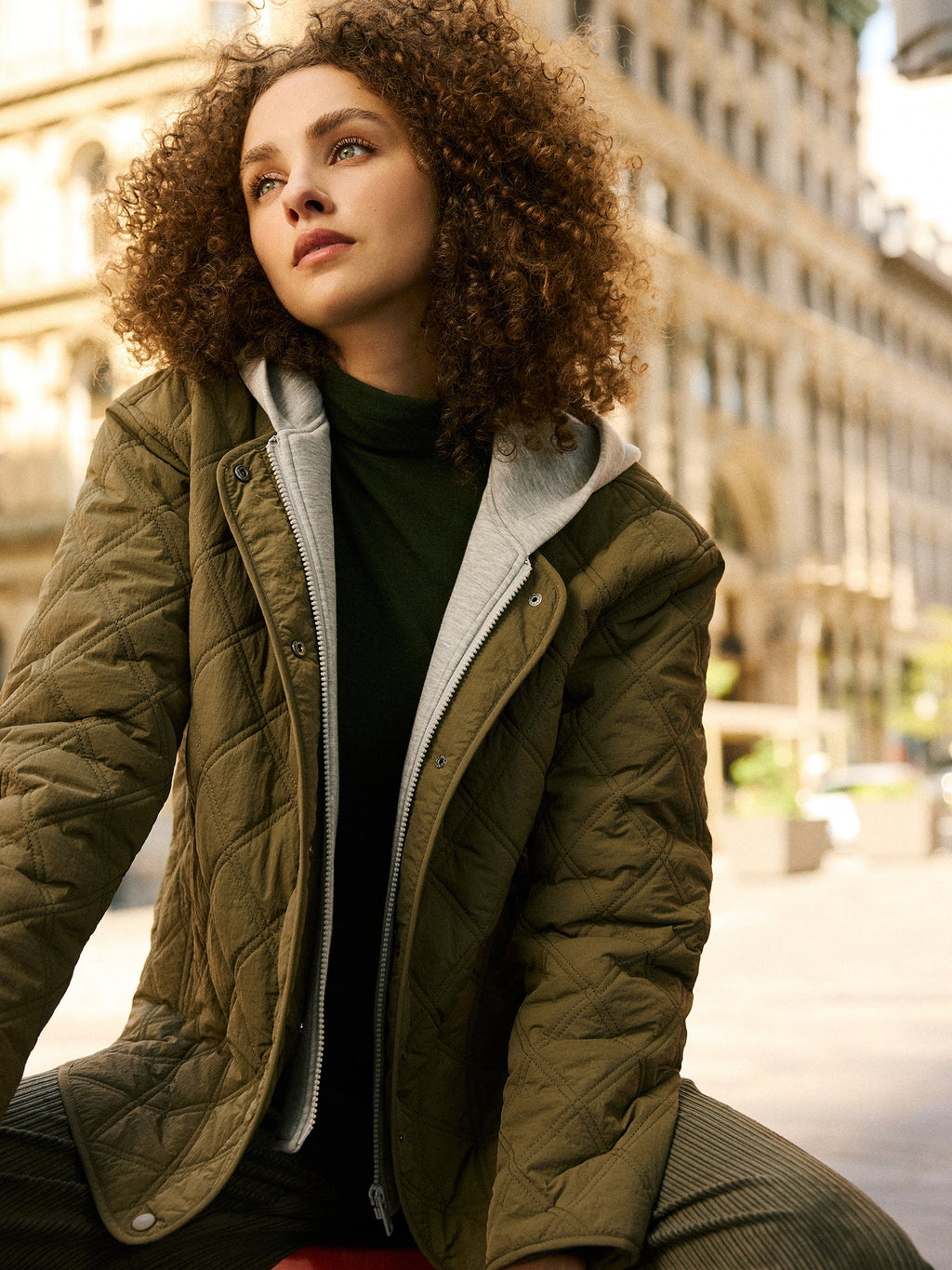 Hooded Quilted Jacket With Removable Hood